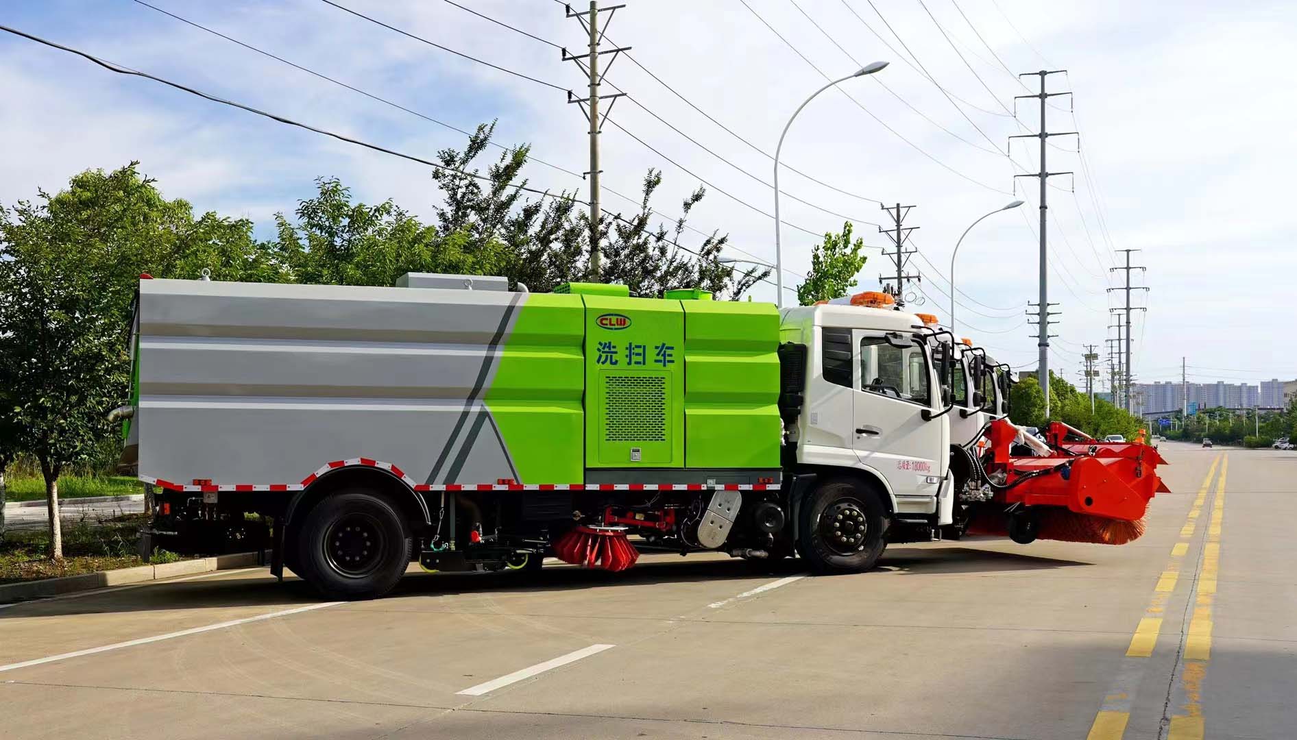 東風天錦國六帶雪滾洗掃車批量發車