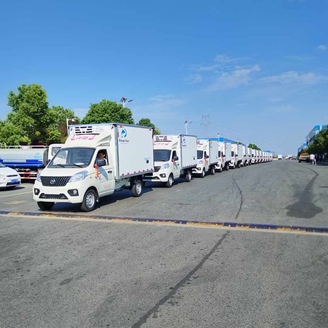 15臺福田祥菱出口專用冷藏車發車