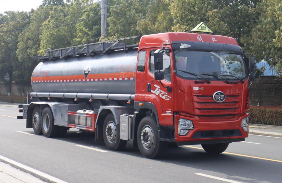 4軸額載20噸解放前四后六腐蝕品罐式運輸車